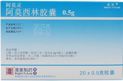 阿莫灵 阿莫西林胶囊 0.25g*12粒*2板