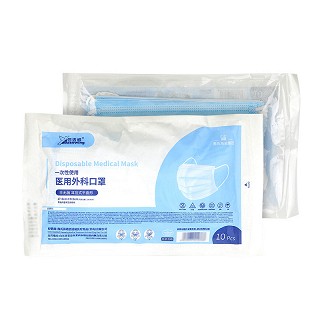 倍适威 一次性使用医用外科口罩  非无菌 耳挂式平面形 17.5cm*9.5cm*10片