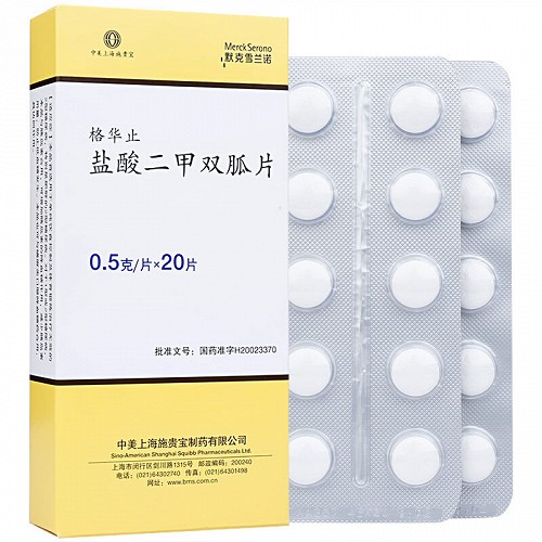 格华止 H盐酸二甲双胍片 0.5g*20片