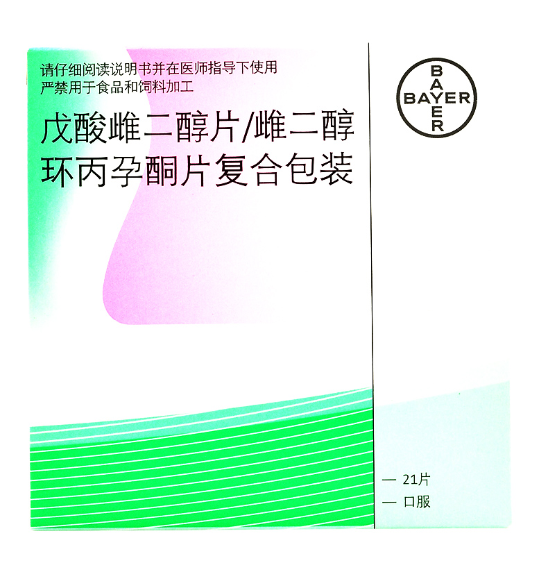 克龄蒙 戊酸雌二醇片/雌二醇环丙孕酮复合包装 21片