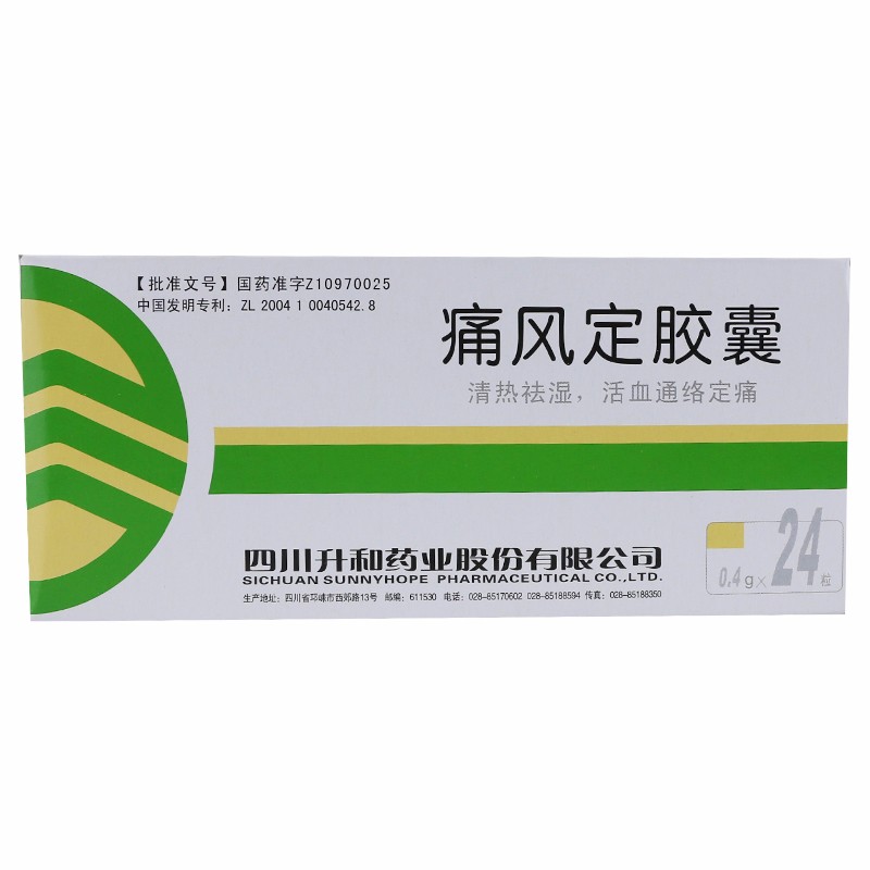 升和 痛风定胶囊 0.4g*12粒*2板