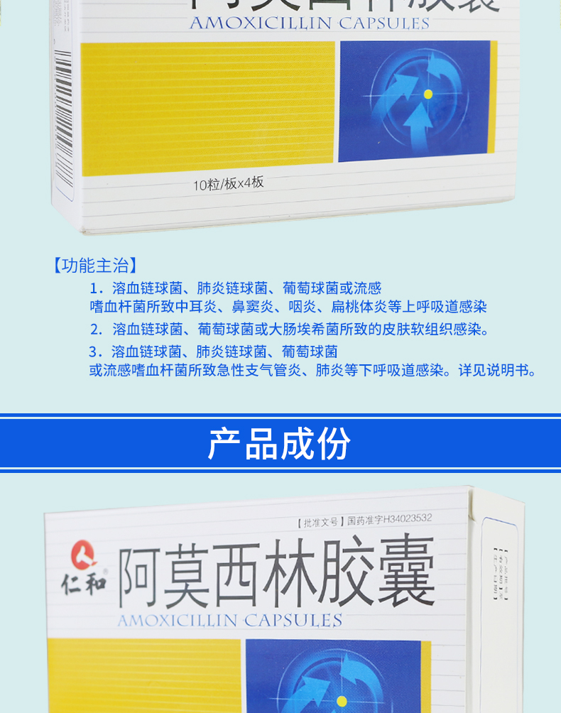仁和 阿莫西林胶囊 0.25g*40粒 产品信息图2