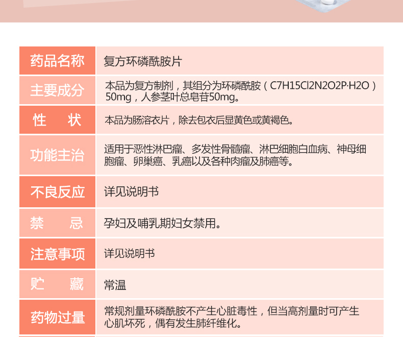 泰魁 复方环磷酰胺片 24片