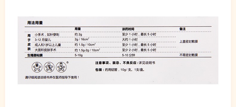 清华同方 复方利多卡因乳膏 10g的产品背面图