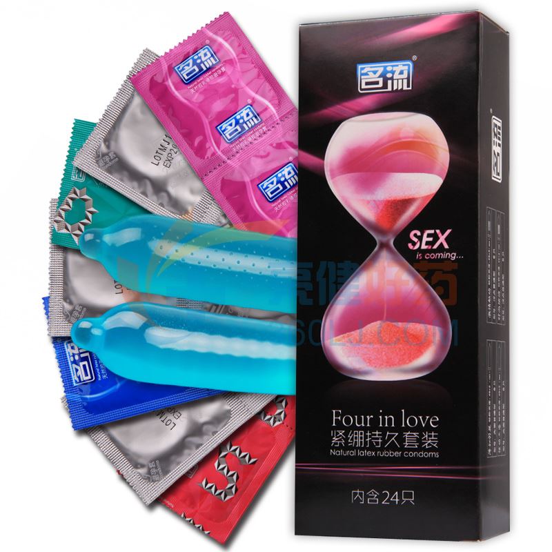 名流 天然胶乳橡胶避孕套（紧绷4合1） 24只