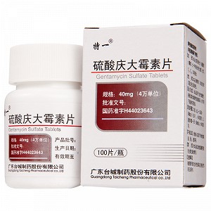 特一   硫酸庆大霉素片  40mg*100片