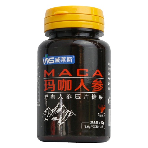 威莱斯 玛咖人参压片糖果  60g（1.0g/片*60片/盒）