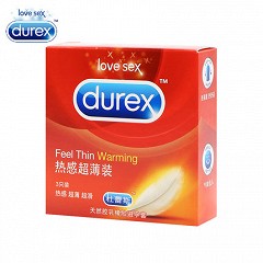 杜蕾斯天然乳胶避孕套热感超薄装 3只装