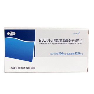 泰施康 厄贝沙坦氢氯噻嗪分散片 150mg:12.5mg*7片