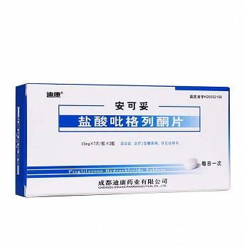 安可妥 盐酸吡格列酮片 15mg*7片*2板