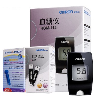 欧姆龙血糖仪 HGM-114+血糖试纸 25片