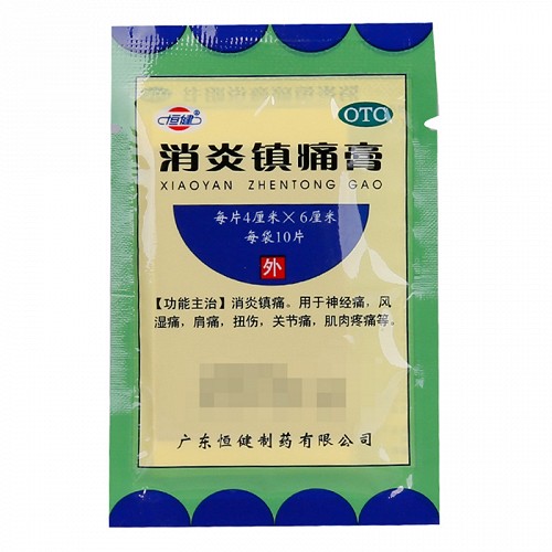 恒健 消炎镇痛膏 4cm*6cm*10片