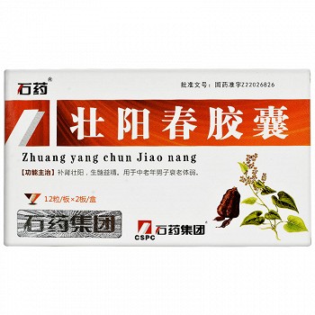 石药 壮阳春胶囊 0.3g*12粒*2板说明书