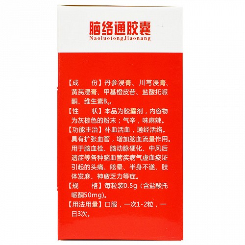 福瑞堂 脑络通胶囊 0.5g*30粒/瓶