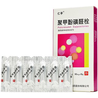 素平舒 聚甲酚磺醛栓 90mg:3g*6粒