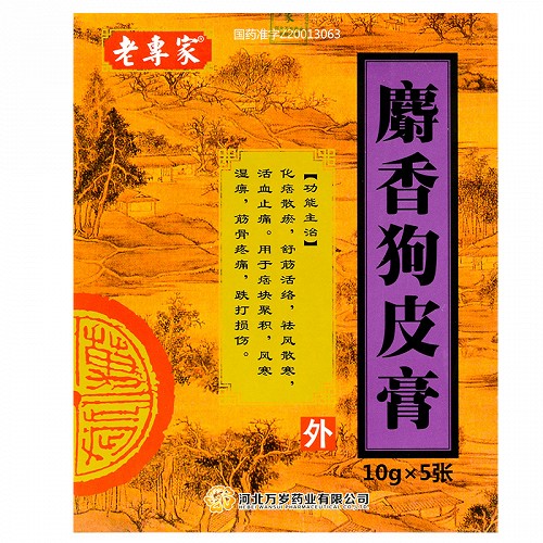 老专家 麝香狗皮膏 10g*5贴