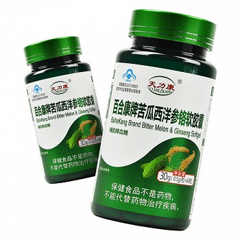 百合康牌苦瓜西洋参铬软胶囊 0.5g*60粒