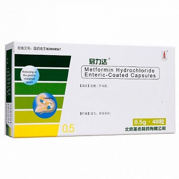 君力达   盐酸二甲双胍肠溶胶囊   0.5g*48粒