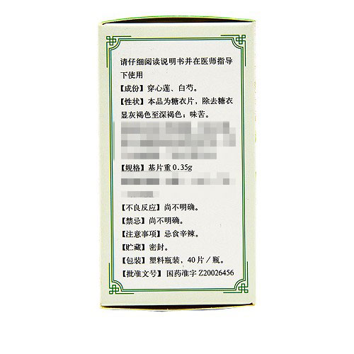 同仁堂 炎痢净片 0.35g*40片