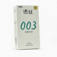 诺丝 天然胶乳橡胶避孕套(003超薄无感) 6只 平面型