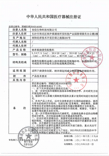 安可信 纳米银烧烫伤贴敷料 20*20(cm)*1片