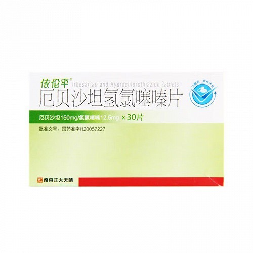 依伦平 厄贝沙坦氢氯噻嗪片  150mg:12.5mg*15片*2板