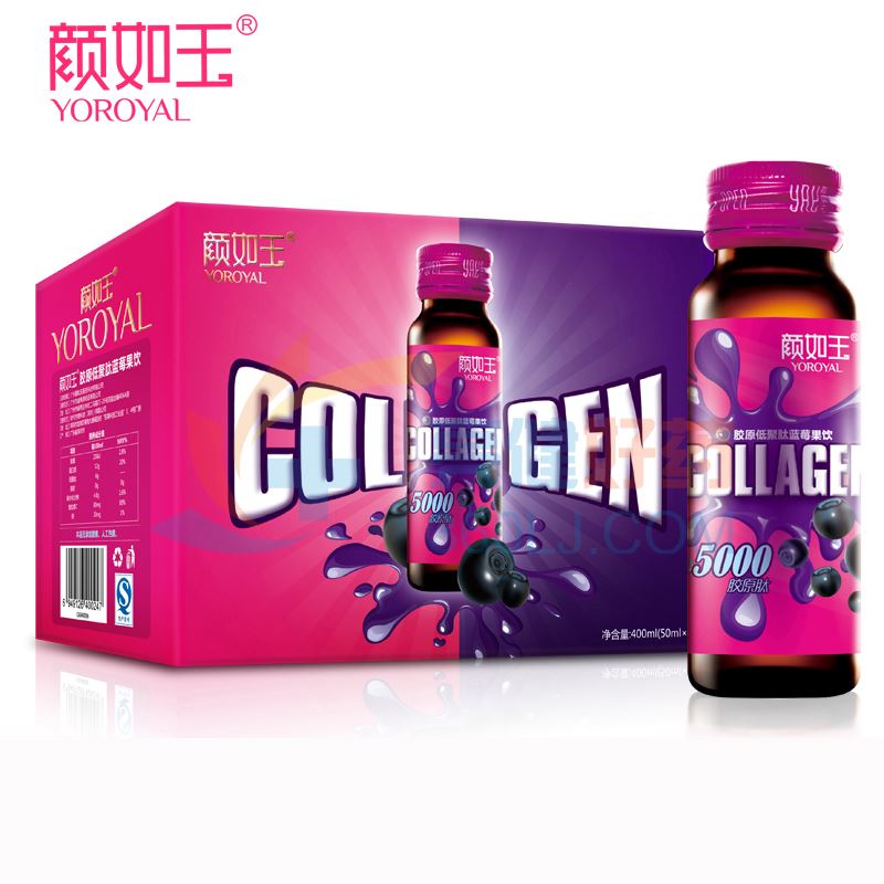 颜如玉 胶原低聚肽蓝莓口服液 50ml*8支