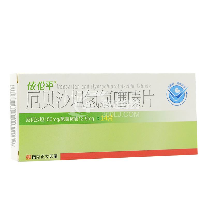 依伦平 H厄贝沙坦氢氯噻嗪片 150mg：12.5mg*14片*1板